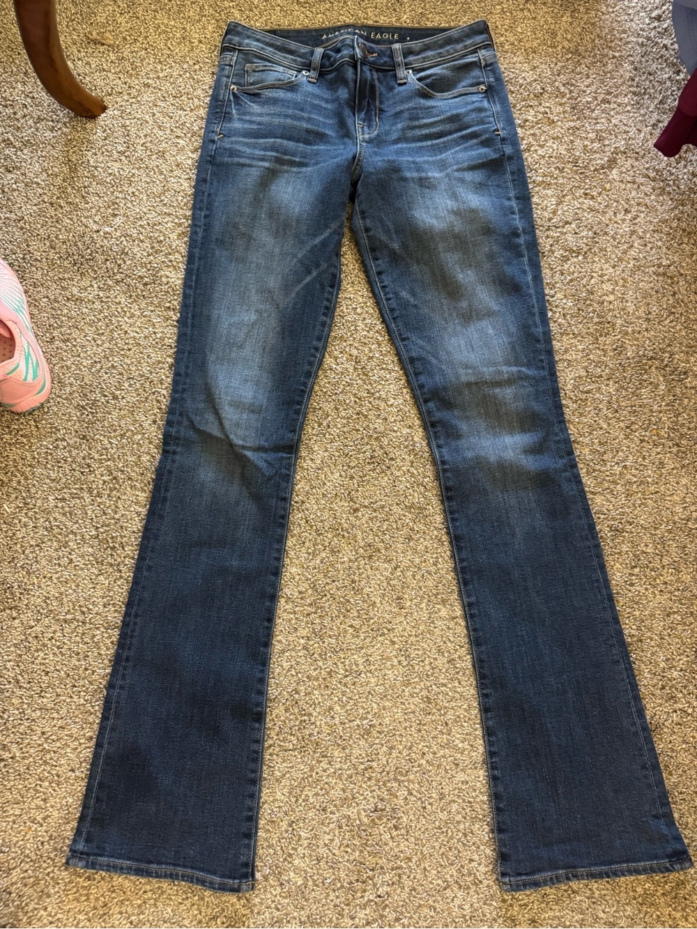 American Eagle Outfitters Women's Dark Blue Flare Jeans